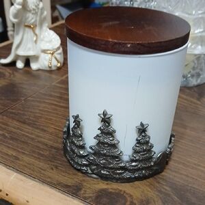 Decorative Candle Holder with Christmas Tree Design ENCHANTING LAVENDER